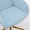 Adjustable Office Chair, Ergonomic Swivel Chair With Golden Base, Comfortable For Long Sitting - Baby Blue - Image 7