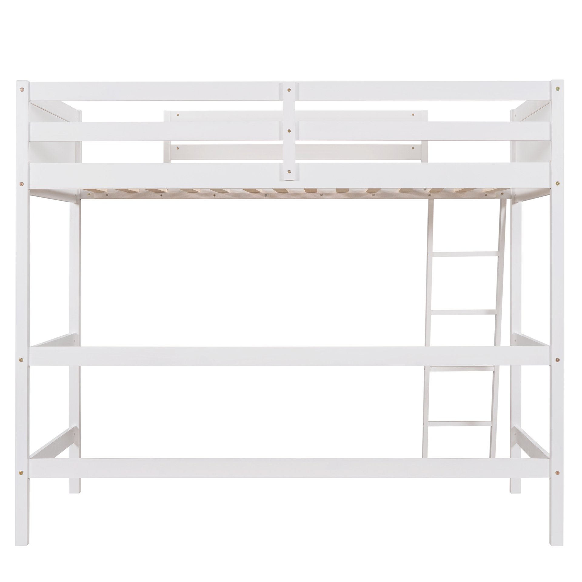 Twin Size Loft Bed With Ladder - White - Image 9