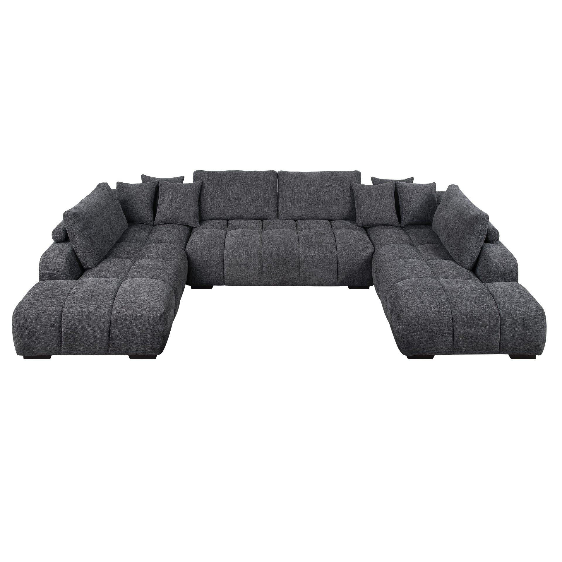 Chosen - Sectional Sofa With Toss Pillows With 2 Chaises - Gray - Image 2