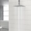 10" Square Rainfall Shower Head, Wall / Ceiling Mounted, Stainless Steel - Chrome - Image 4