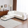 U - Shaped Sectional Sofa Modular Sofa Couch With A Movable Ottoman, A Coffee Table With Hidden Charging Devices For Living Room - White - Image 13