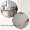 Console Table With Wood Beads Curved Waterfall Style Table - Antique Natural / Natural / Rustic / Natural / White - Image 11