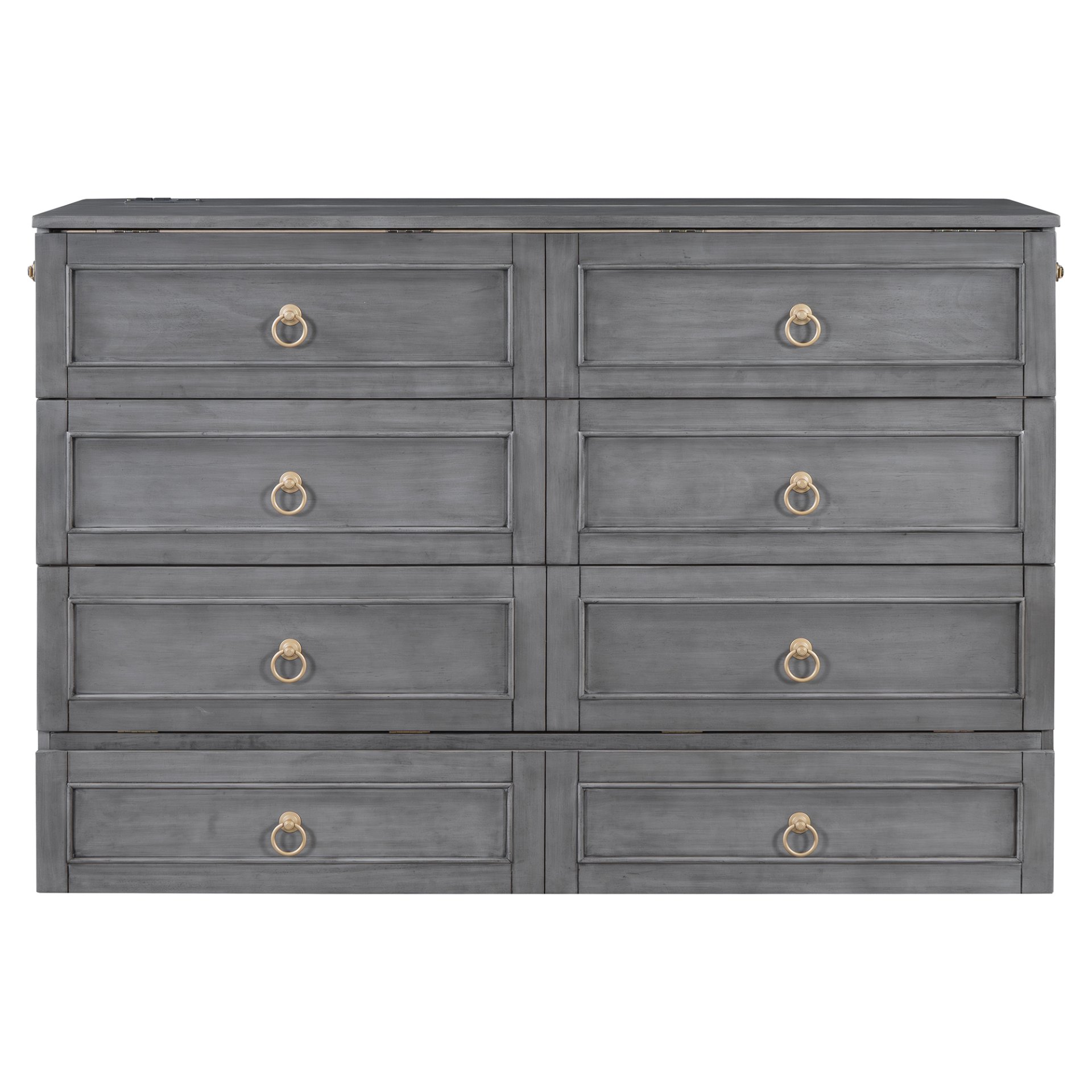 Queen Murphy Elegant Bed With Spacious Drawers - Gray - Image 15