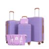 5 Piece Set (20"24"28 +A Travel Bag And A Toiletry Bag), Hard Case Spinner Wheels Luggage Sets With Tsa Lock Carry On Suitcase Luggage Durable Suitcase - Lilac - Image 10
