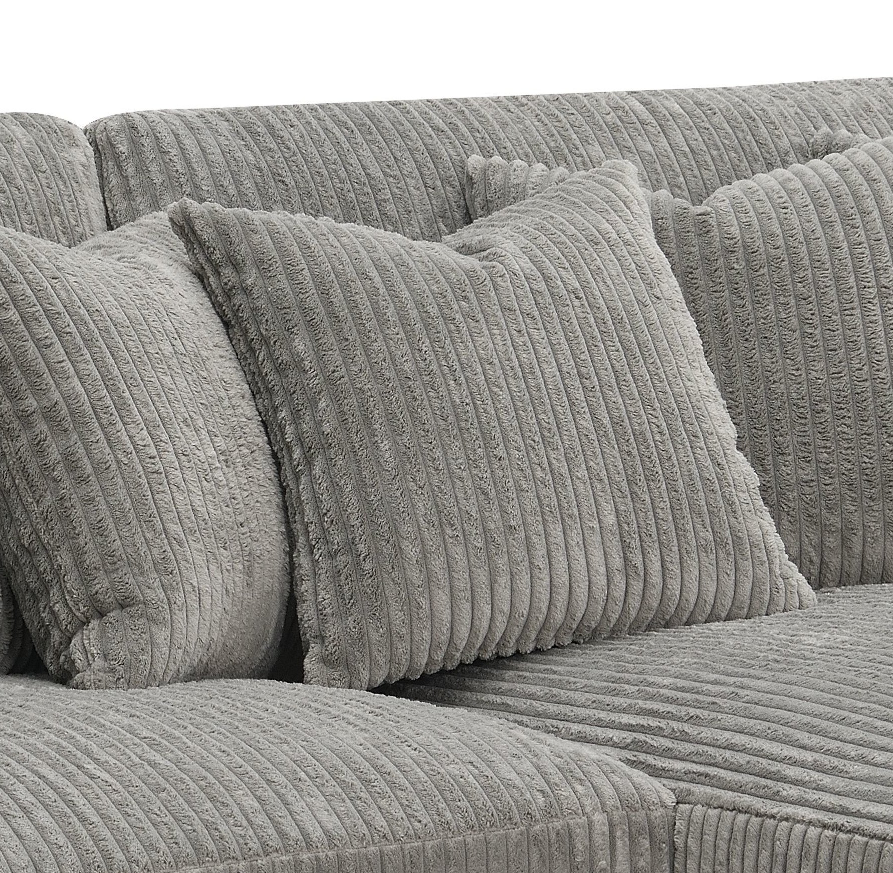 Tavia - Reversible Sectional Sofa With 6 Pillows - Gray - Image 2