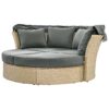 Outdoor Patio Daybed Wicker Rattan Double Daybed Round Sofa Furniture Set With Retractable Canopy, 4 Pillows For Lawn Garden Backyard Porch Pool - Gray - Image 23