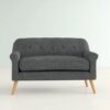 Classic Loveseat With Rolled Armrests And Button Tufting - Gray - Image 6