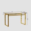 Modern Glass Dining Table Set For 4 With Golden Plating Legs And Chairs - Transparent - Image 3