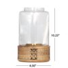 Lippert Boho Handcrafted Mango Wood Hurricane Candle Holder With Tempered Glass And Metal Accents, Large - Natural - Image 3