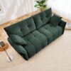 Premium 2 Seater Sofa Ergonomic Design With High Resilience Foam Cushions, Modern Fabric Upholstery - Green - Image 3