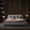 King Size Luxury Upholstered Platform Bed With Oversized Padded Backrest And Solid Wood Frame, Suitable For Multiple Heights Of Mattresses - Gray - Image 4
