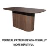 Modern Dining Table With Vertical Striped Legs And Elegant Table Top For 4 - 8 People - Brown - Image 10