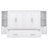 Full Size Murphy Bed With Shelves, Drawers And USB Ports - White - Image 3