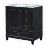 30" Bathroom Vanity With Sink, 1 Door With Shelf And 3 Drawers, Soft Close Door - Black - Image 18