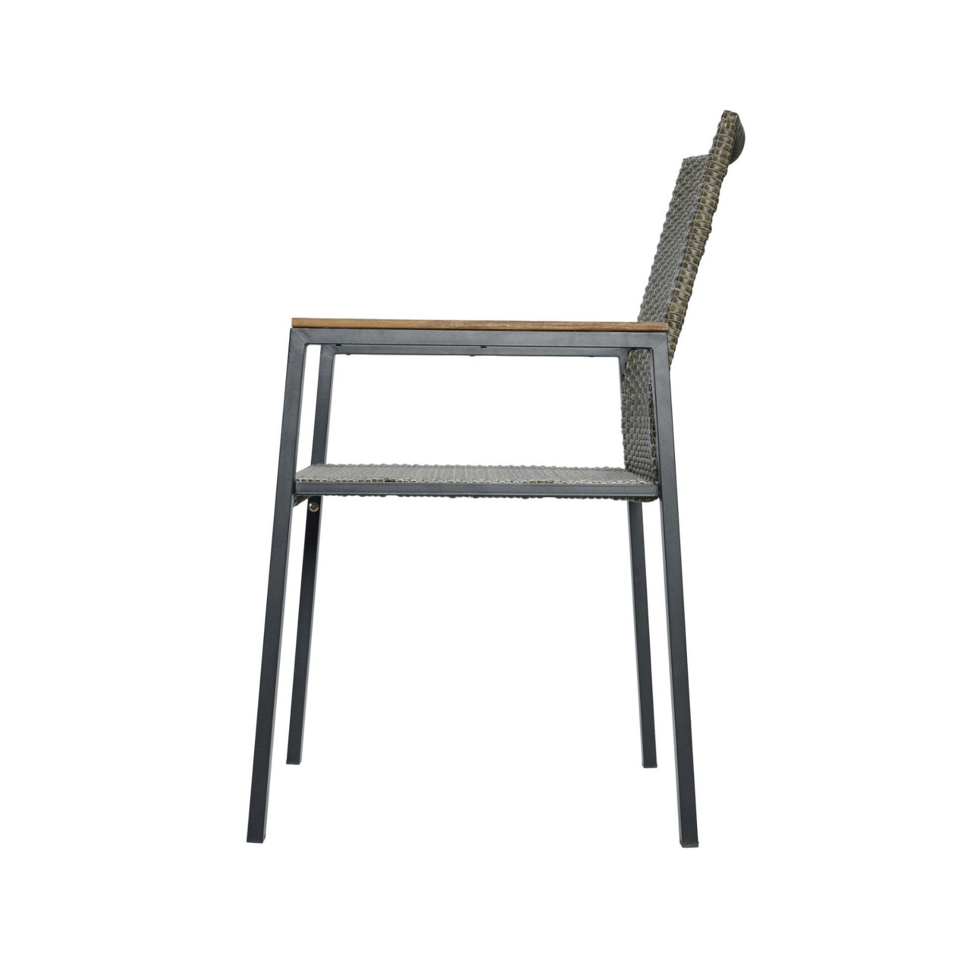 All Weather 7 Piece Patio Dining Table Set With Umbrella Hole - Brown / Gray - Image 19