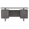 2 Drawer Computer Desk High Gloss - Gray - Image 2