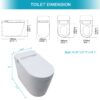 Smart Toilet With Bidet Built In, Auto Open & Close, Elongated Heated Seat, Foot Sensor Flush, LED Display, Warm Water Wash - White - Image 3