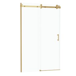 Single Slide Shower Door With 8Mm Tempered Glass And Stainless Steel Frame - Gold