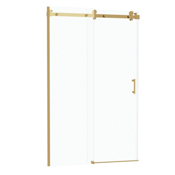 Single Slide Shower Door With 8Mm Tempered Glass And Stainless Steel Frame - Gold