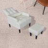 Recliner Soft Cozy Sofa Chair With Ottoman - Cream White - Image 14
