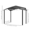 Outsunny - 10' x 10' Soft Top Patio Gazebo Outdoor Canopy With Unique Geometric Design Roof, All-Weather Steel Frame - Gray - Image 3
