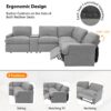 Power Recliner Corner Sofa Home Theater Reclining Sofa Sectional Couches With Storage Box, Cup Holders, USB Ports And Power Socket For Living Room - Gray - Image 6