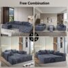 Modern 6 Piece Modular U Shaped Sectional Sofa With Chaise Lounge And Soft Corduroy Upholstery - Gray - Image 10