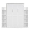 Full Size Murphy Wall Bed With Shelves And LED Lights - White - Image 2