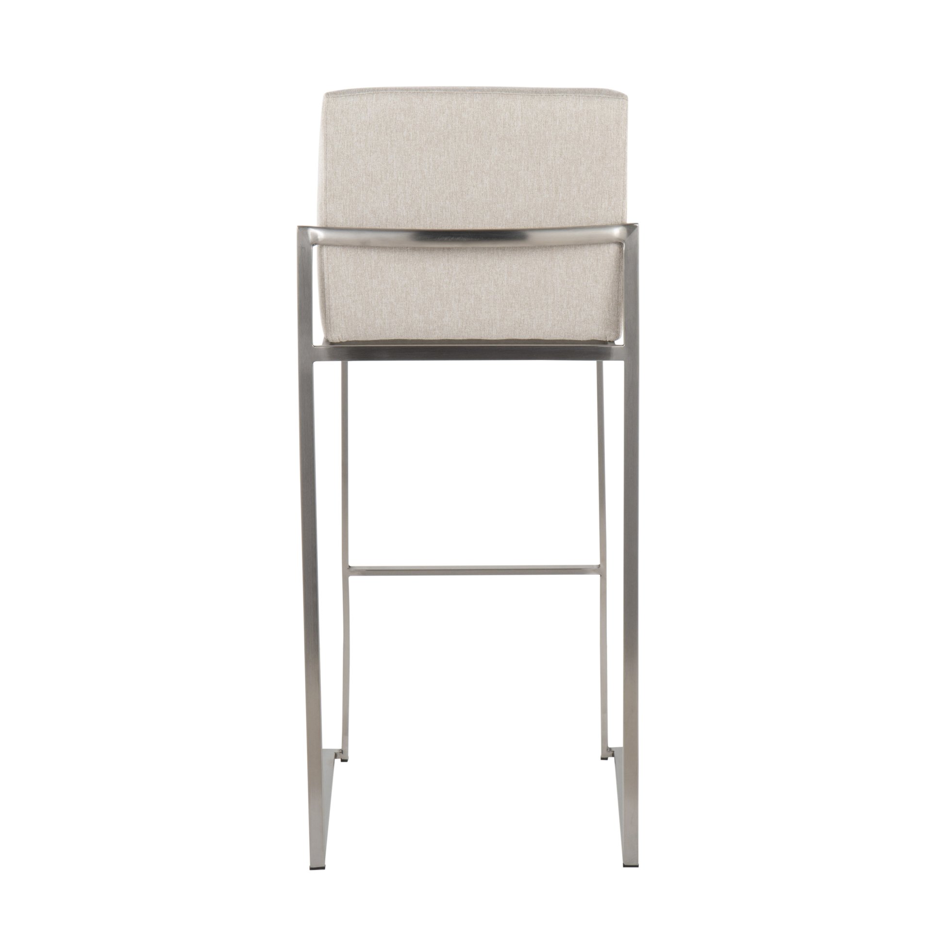 Fuji - Contemporary High Back Barstool (Set of 2) - Beige - Image 5