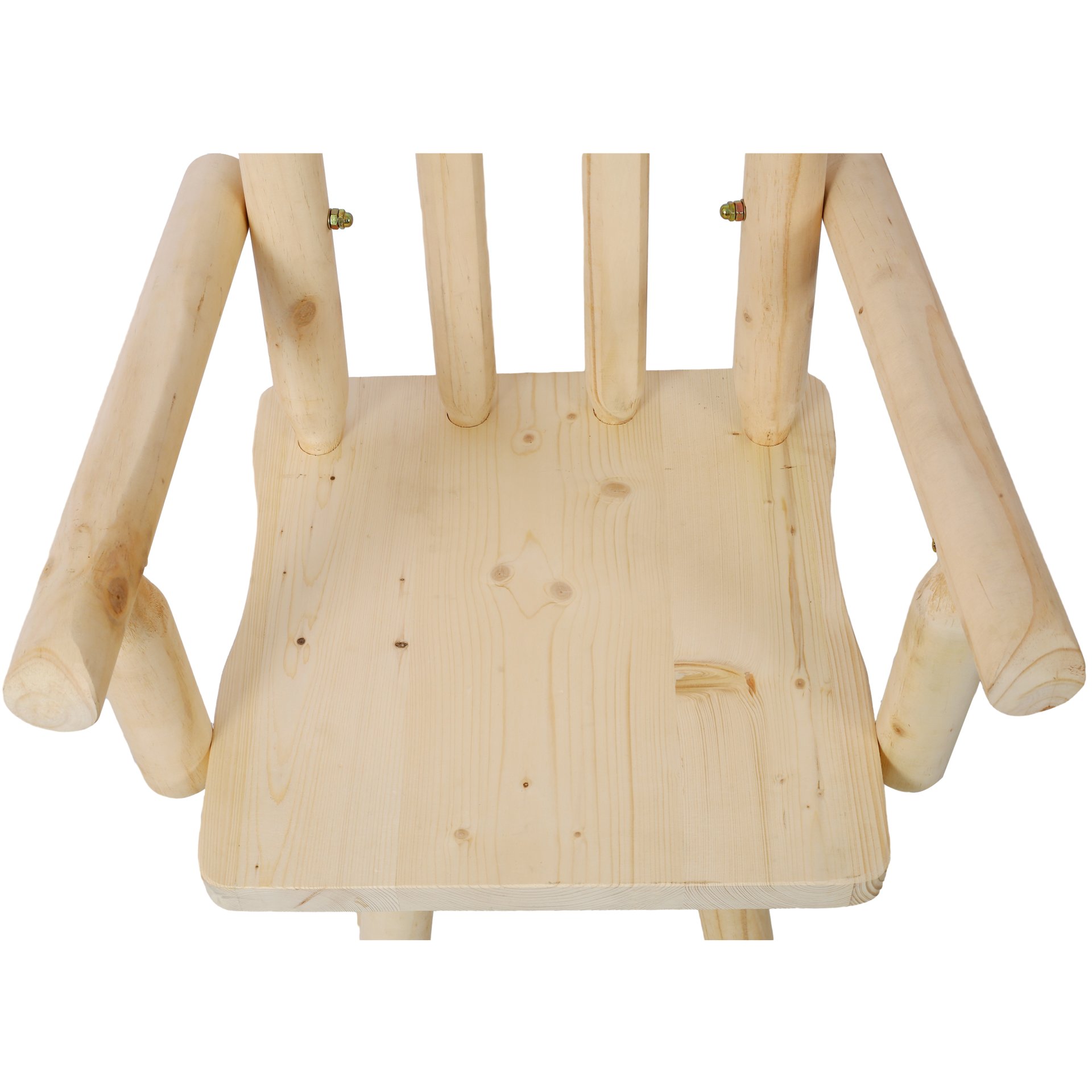 Rustic Fir Wood Bar Stool With Footrest And Wide Armrest For Kitchen, Dining Room, Or Bistro - Light Brown - Image 14