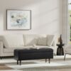 Shay - Mid Century Rectangular Storage Ottoman - Distressed Black - Image 6