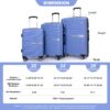 Hardshell Suitcase Double Spinner Wheels Pp Luggage Sets Lightweight Durable Suitcase With Tsa Lock, 3 Piece Set (20/24/28) - Purplish Blue - Image 3