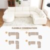 Oversized Modular Sofa Cloud Sectional Sofa Set Upholstered Couches U - Shaped Sofa With Deep Seat For Living Room - Beige - Image 5