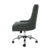 Glory Diamond Tufted Upholstered Office Chair With Rolling Casters And Sloped Arms - Dark Gray / Chrome - Image 5
