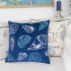 Seashells Pillow Cover With Matching Back - Indigo - Image 2