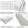 Modern White 6 Drawer Dresser For Bedroom, Ample Storage Wide Chest Of Drawers, Sturdy & Safe - Antique White - Image 8