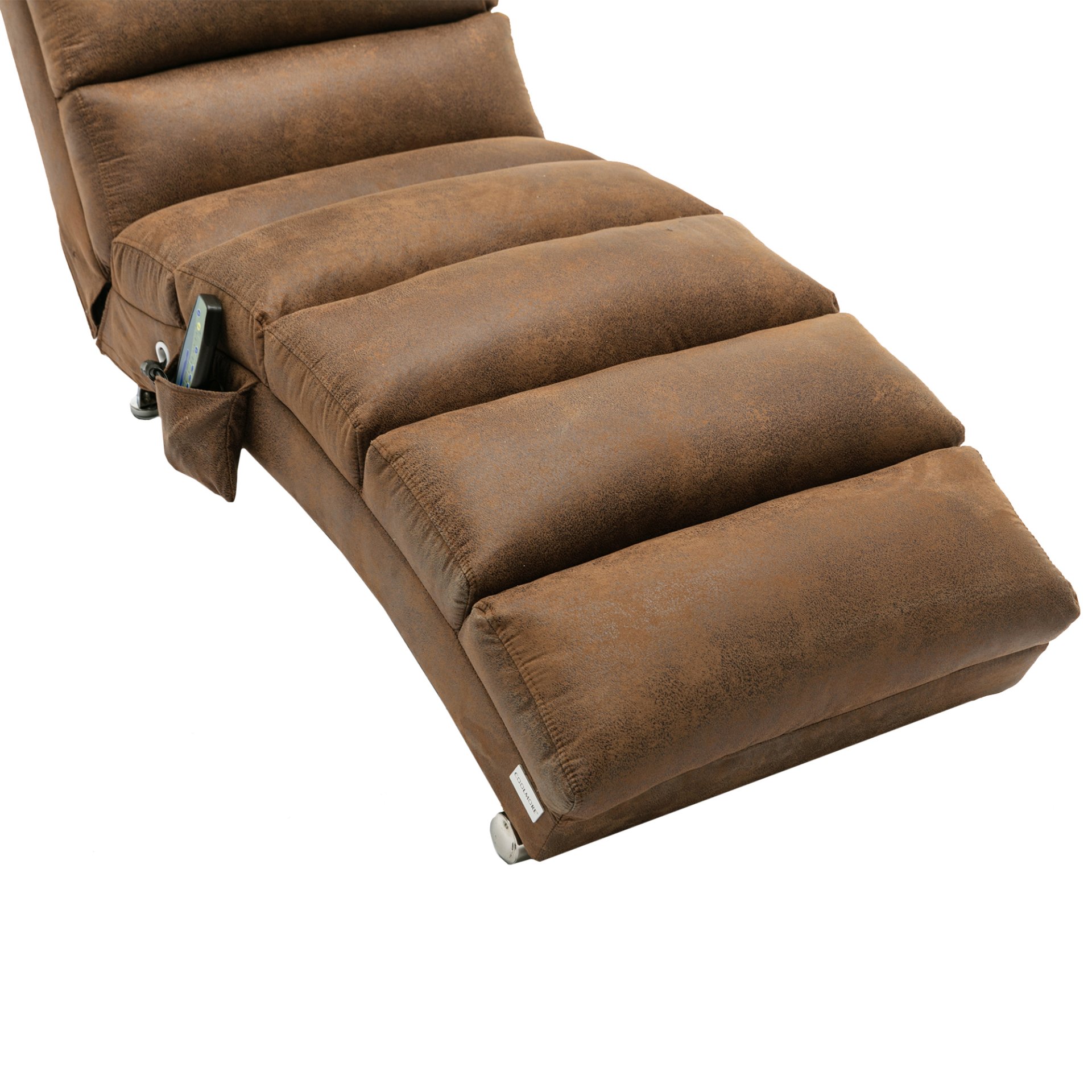 Linen Massage Chaise Lounge Indoor With Remote Control, Ergonomic Electric Massage Long Lounger - Coffee - Image 18