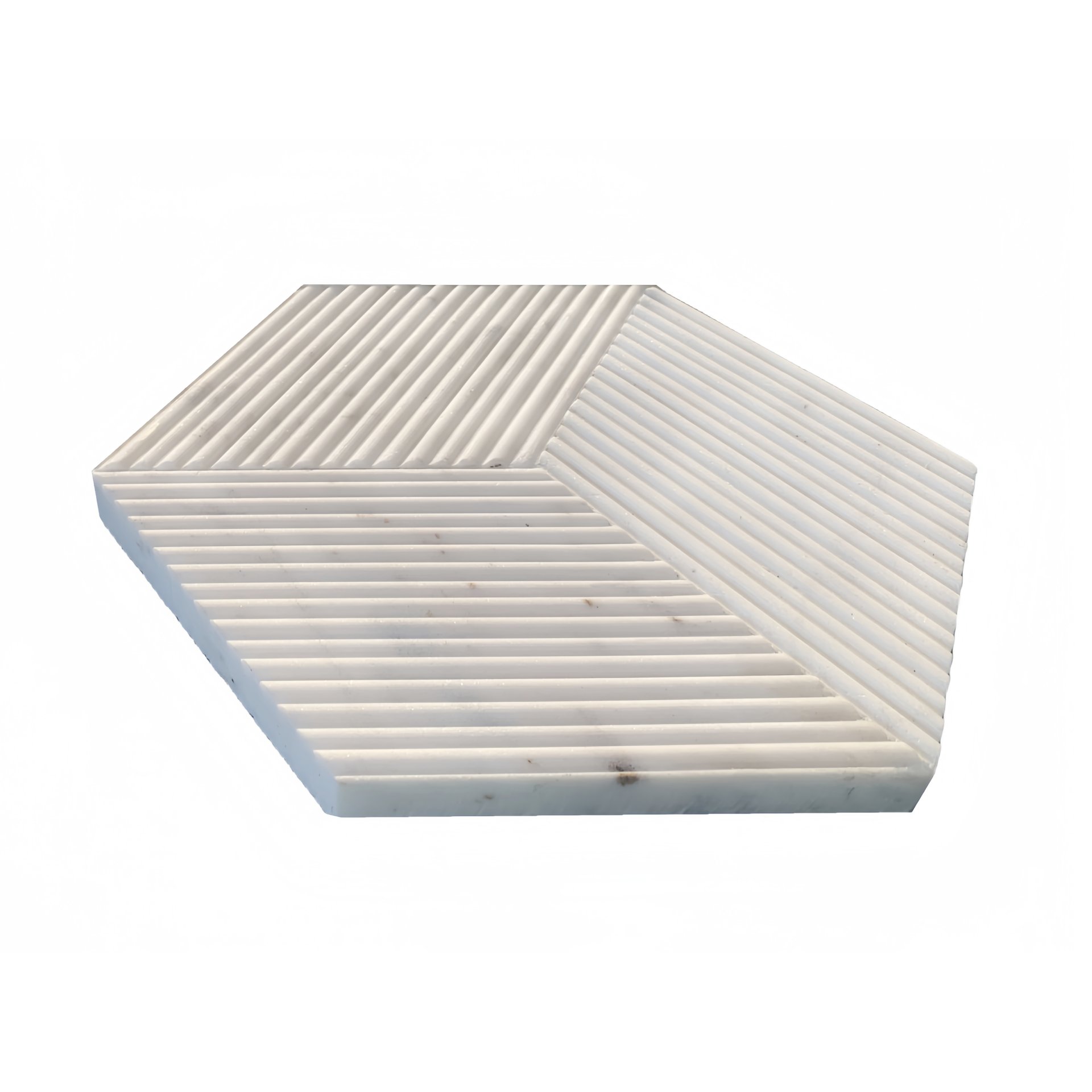 Hexagon Snow Mountain Ol Textured Marble Tiles For Wall Decoration Stone (Set of 12) - White / Natural - Image 4