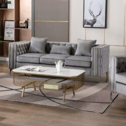Lorreto - Velvet Sofa - Gray