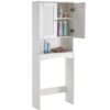 Home Bathroom Shelf Over-The-Toilet, Bathroom Spacesaver, Bathroom Storage Cabinet Organizer - White - Image 4