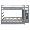 Full Over Full Bunk Bed With Twin Size Trundle And Staircase - Gray - Image 12
