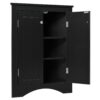 Triangle Bathroom Storage Cabinet With Adjustable Shelves, Freestanding Floor Cabinet For Home Kitchen - Black - Image 12
