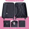 Luggage 4 Piece Lightweight Suitcase With Rotating Wheels, 24" And 28" With Tsa Lock, (16/20/24/28) - Pink - Image 4