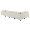 U Shaped Sectional Sofa 6 Seat Couch Set With Oversized Ottoman, Hidden Armrest Storage And Cup Holders USB Charging Ports Wide Seat Sofa - Off White - Image 10