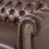 Comfy 3 Seat Sofa With Wooden Legs, Retro Style For Living Room And Study - Dark Brown - Image 11
