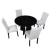 5 Piece Round Dining Table Set, Modern Dining Table And 4 Upholstered Chairs For Dining Room, Kitchen Room, Living Room - Beige / Black - Image 11