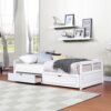 Daybed With Trundle And Two Storage Drawers, Sofa Bed For Bedroom - White - Image 10