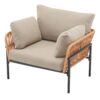 Lounge Chairs With Cushions / Wood Tone Rope Accents, Iron And Rattan (Set of 2) - Beige / Natural - Image 7
