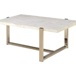 Feit - Faux Marble Top Coffee Table - White Marble