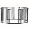 Adjustable Safety Gate 8 Panels Play Yard Metal Doorways Fireplace Fence Christmas Tree Fence Gate For House Stairs Gate Prohibited Area Fence - Black - Image 8
